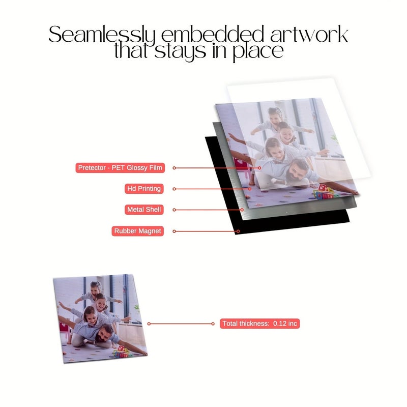 2pcs Square Magnetic Photo Holders 5x5cm Metal Wall Decor Home Office - Image 2