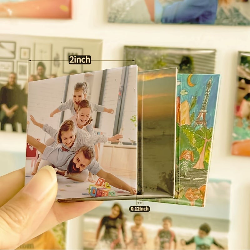2pcs Square Magnetic Photo Holders 5x5cm Metal Wall Decor Home Office - Image 3