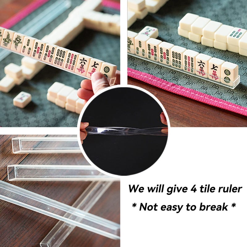 Drizzle 24Mm Travel Mahjong Game Set Mini Panda - 0.9"" Portable 144 Tiles - 4Pcs Racks Melamine Material Mah-Jong Family Leisure Time 2.76 Pounds - ???? - Image 3