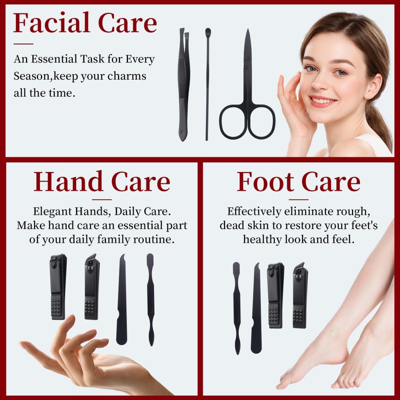 Lxzyu Manicure Set Stocking Stuffers for Men, Easter Basket Stuffers for Teens, Manicure Kit Nail Clippers Kit Grooming Kit Pedicure Care Tool Fathers Day Men Dad Birthday Gifts for Teen Boys Father - Image 2