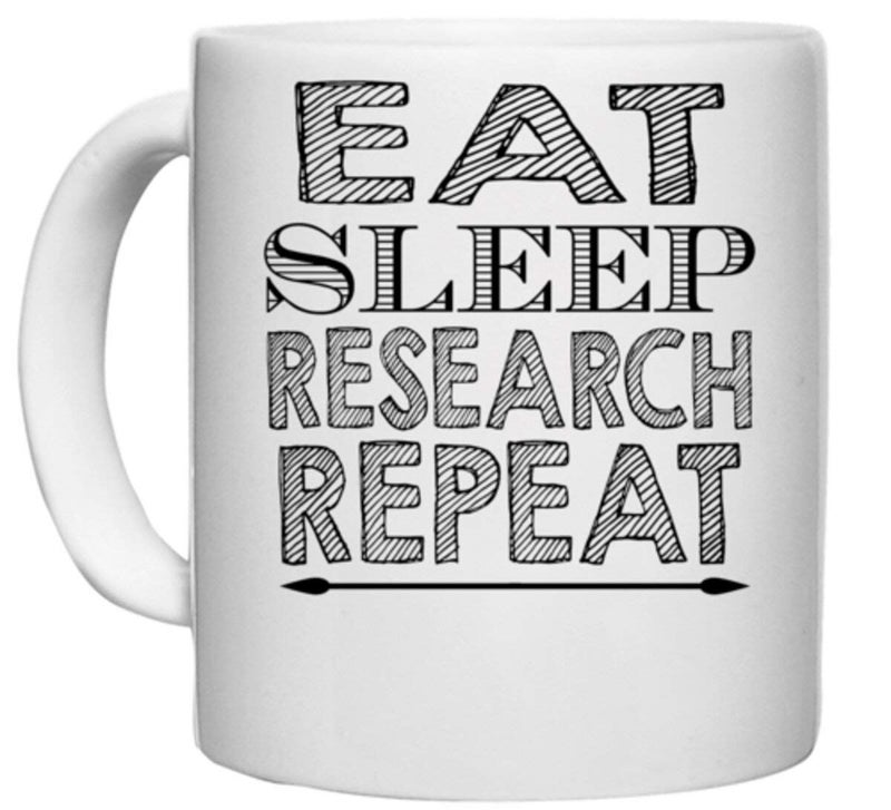 UDNAG White Ceramic Coffee/Tea Mug 'Research | eat Sleep Research' Perfect for Gifting [330ml] - Image 3