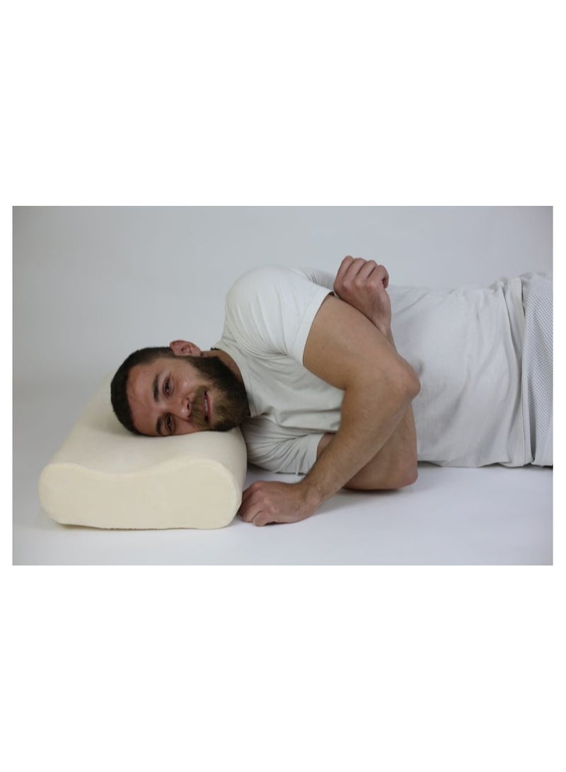 Max Comfort Max Comfort medical bed pillow made of memory foam, comfortable while sleeping, 60*35*13, off-white  - Image 3