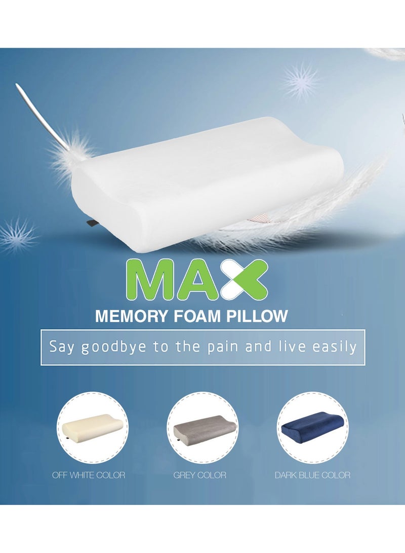Max Comfort Max Comfort medical bed pillow made of memory foam, comfortable while sleeping, 60*35*13, off-white  - Image 4
