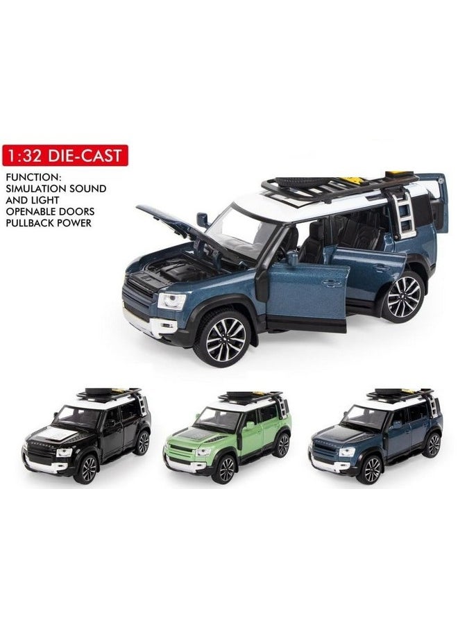 Sky Tech Sky Tech® Range Rover Defender 1:32 Scale Model Car Exclusive Alloy Metal Pull Back Die-cast Car Metal Pullback Toy car with Openable Doors & Light Music Best Gifts Toys Kids?Colors as Per Stock?  - Image 2