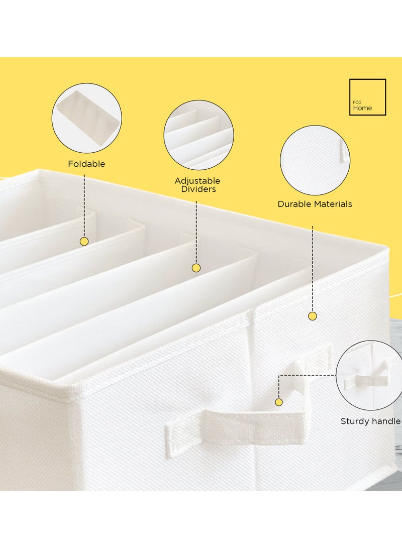 FCG Home FCG Home® - Wardrobe Clothes Organizer, 2 Packs, Jeans Organizer for Closet Organizers and Storage Box, Foldable Clothes Drawer Organizer for Wardrobe, Sweater, Dresses, T-shirts  - Image 4