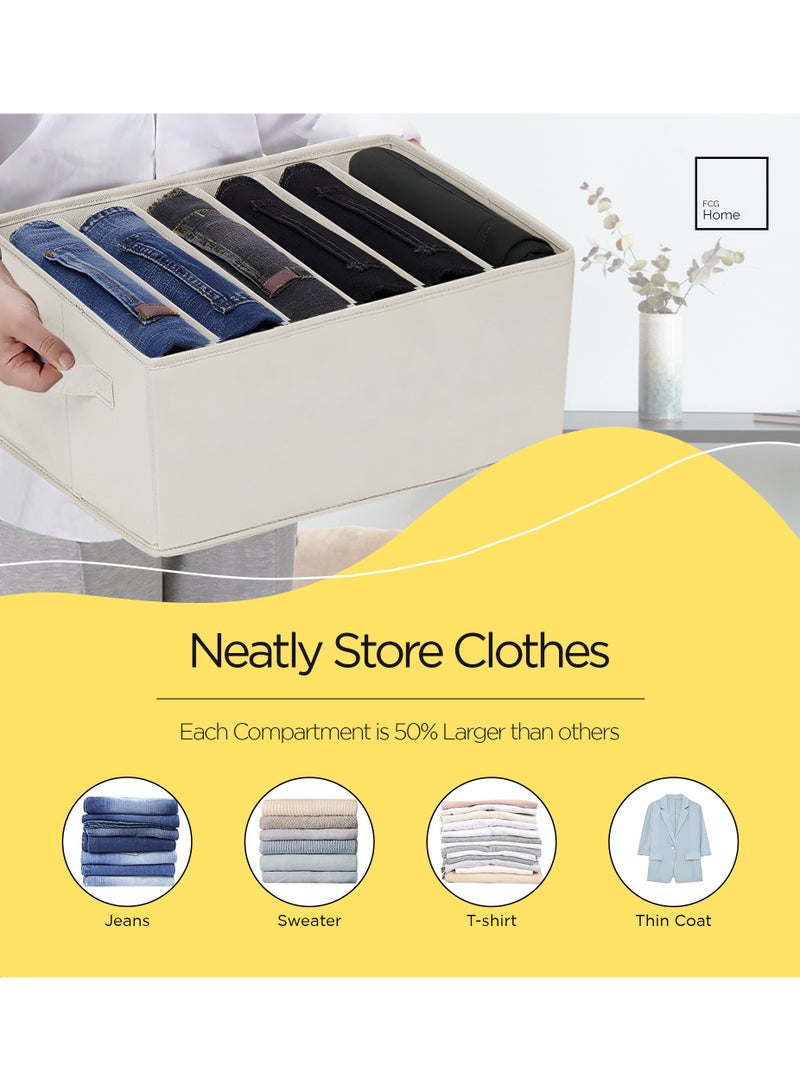 FCG Home FCG Home® - Wardrobe Clothes Organizer, 2 Packs, Jeans Organizer for Closet Organizers and Storage Box, Foldable Clothes Drawer Organizer for Wardrobe, Sweater, Dresses, T-shirts  - Image 5