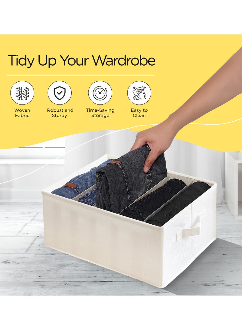 FCG Home FCG Home® - Wardrobe Clothes Organizer, 2 Packs, Jeans Organizer for Closet Organizers and Storage Box, Foldable Clothes Drawer Organizer for Wardrobe, Sweater, Dresses, T-shirts  - Image 3