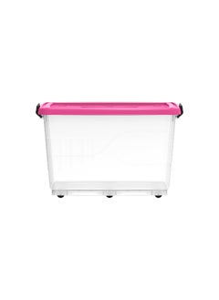 132L Clear Plastic Storage Box With Wheels & Lockable Lid (Pink) - pzsku/Z7260F5786375A68D7BF0Z/45/_/1725440904/84a163f8-8f97-49cc-9fc2-cedf564e6000