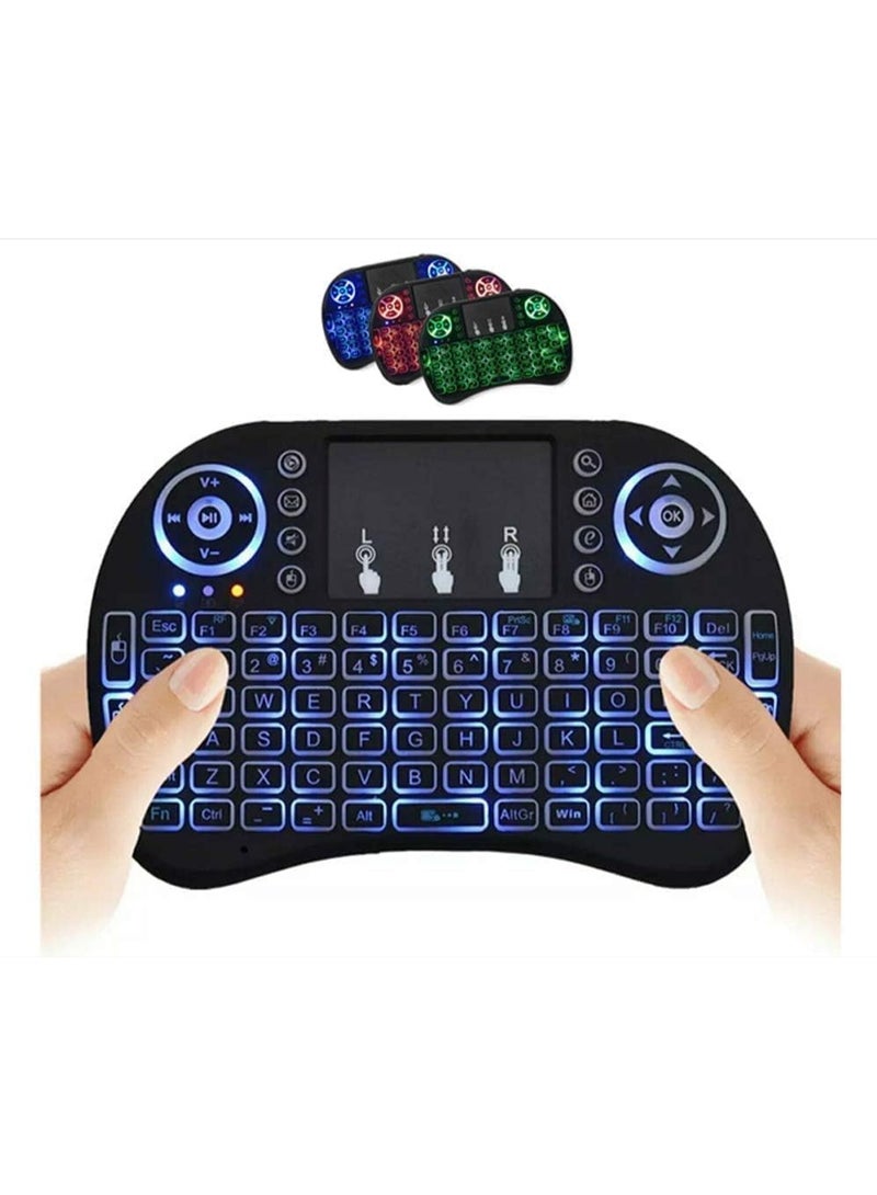 Mini Wireless 2.4G Keyboard with Touchpad and RGB Backlit, Rechargeable Smart Remote Control for Smart TV, Android Devices, PC, Gaming and Multimedia Control - Image 2