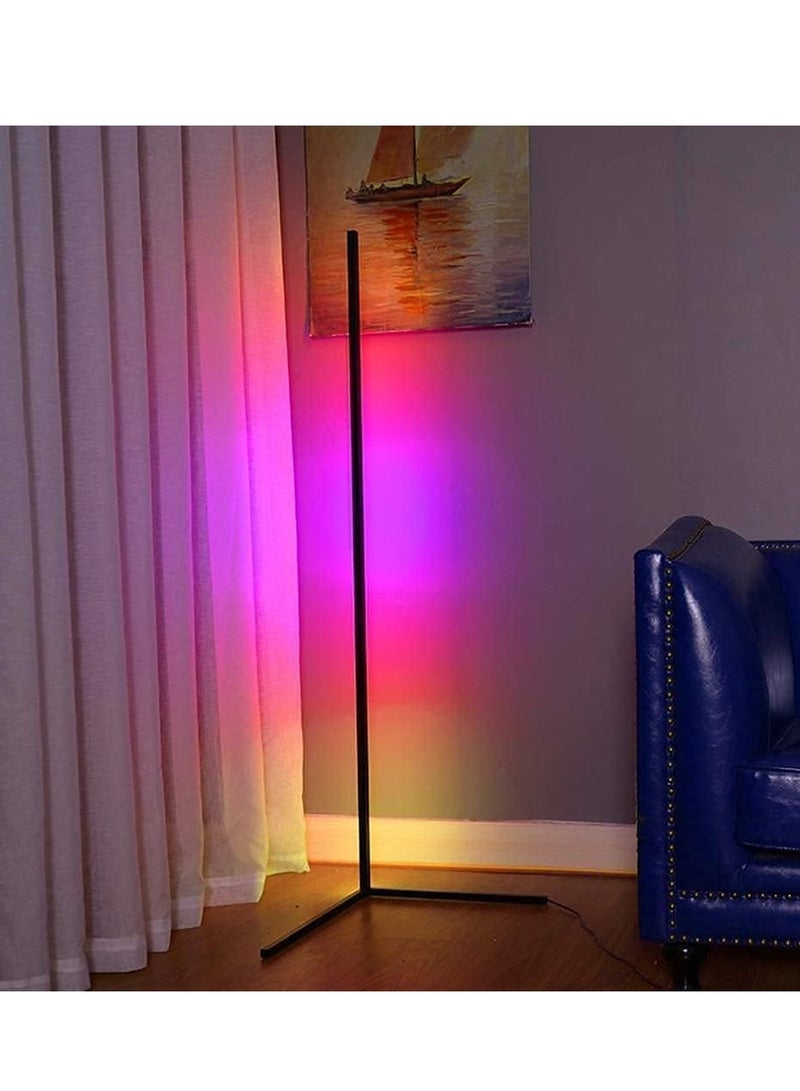 ELTRAZONE Smart RGB Floor Lamp, LED Corner Floor Lamp for Ambient Background Light, Modern Corner Lamp Color Change and Dimmable, Black with UK Plug, Perfect for Living Rooms and Bedrooms - Image 5
