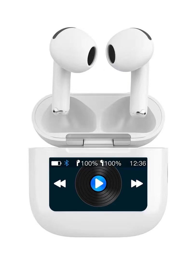 porodo - Glimpse TWS Earbuds with Touch Display / App Control / High-Fidelity Audio / Touch Control Earbuds / Music / Calls - White - Image 1
