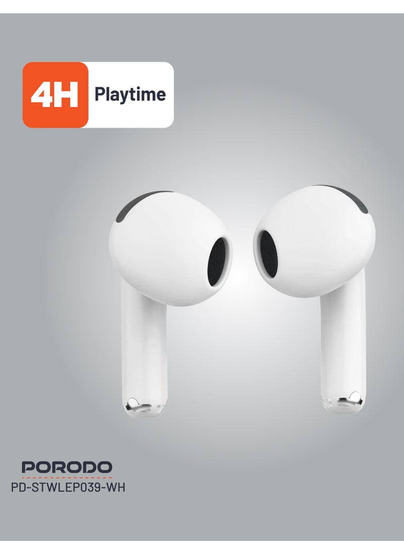 porodo - Glimpse TWS Earbuds with Touch Display / App Control / High-Fidelity Audio / Touch Control Earbuds / Music / Calls - White - Image 1