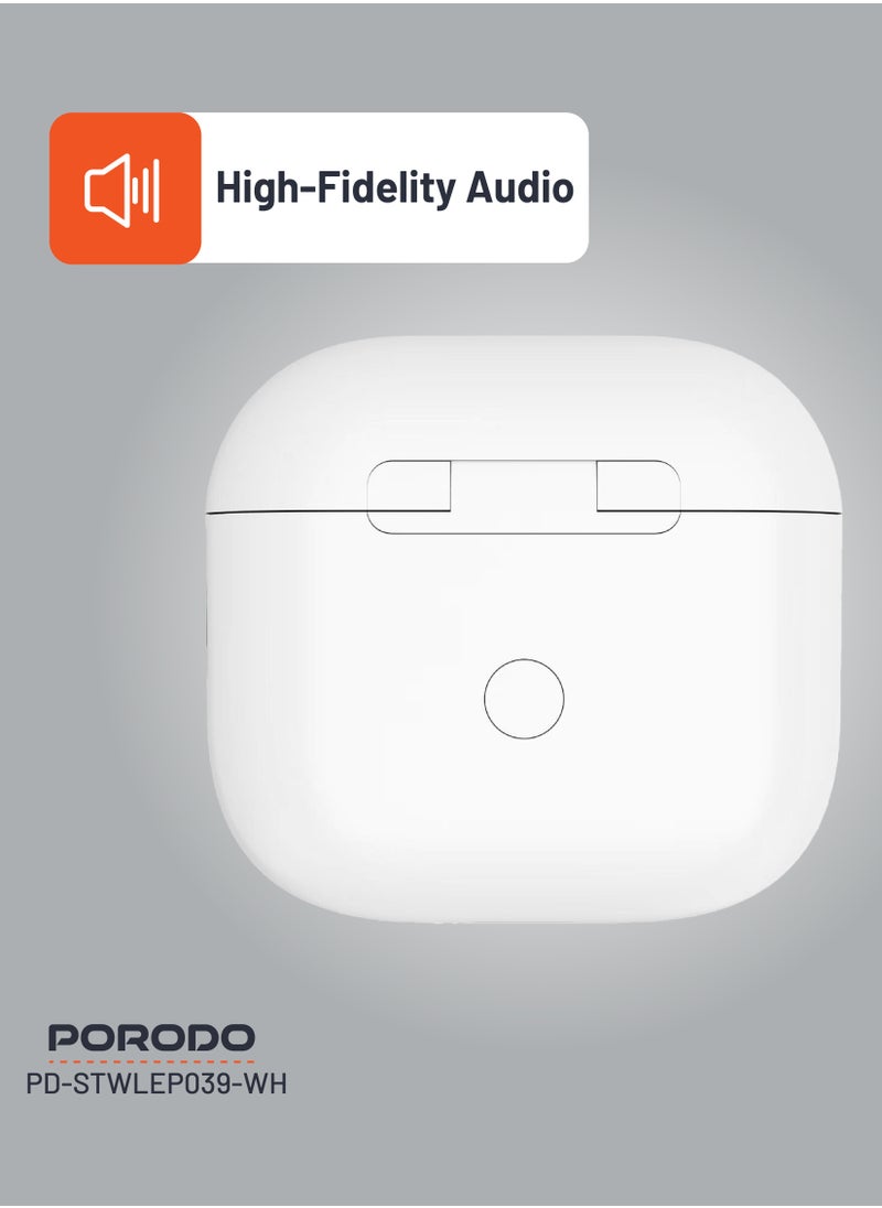 porodo - Glimpse TWS Earbuds with Touch Display / App Control / High-Fidelity Audio / Touch Control Earbuds / Music / Calls - White - Image 1
