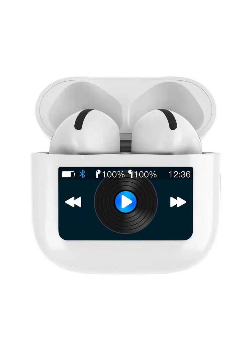 porodo - Glimpse TWS Earbuds with Touch Display / App Control / High-Fidelity Audio / Touch Control Earbuds / Music / Calls - White - Image 1