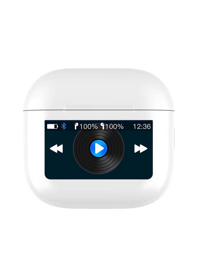 porodo - Glimpse TWS Earbuds with Touch Display / App Control / High-Fidelity Audio / Touch Control Earbuds / Music / Calls - White - Image 1