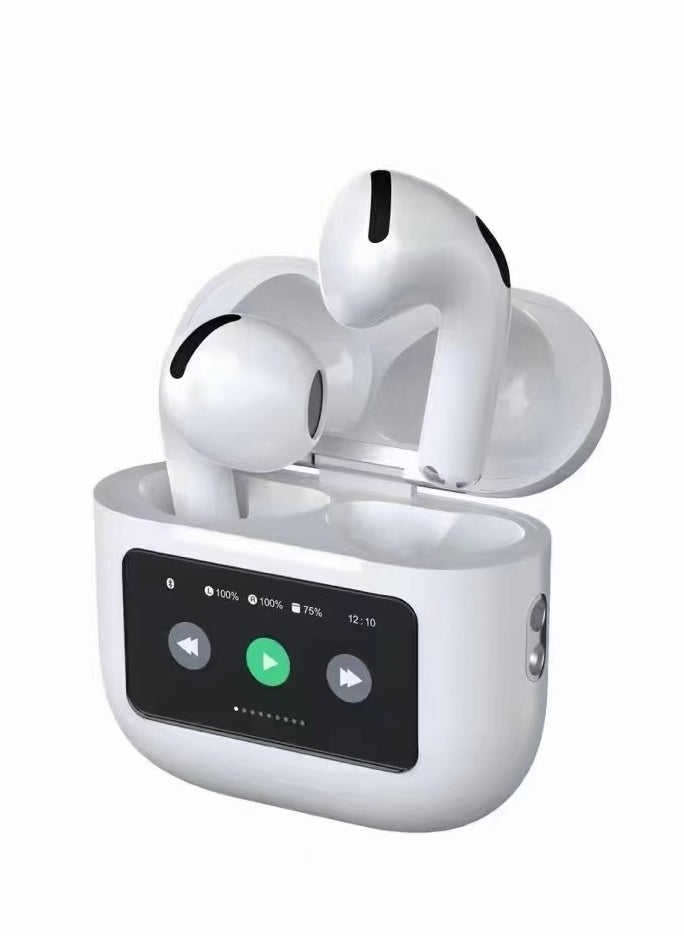 porodo - Glimpse TWS Earbuds with Touch Display / App Control / High-Fidelity Audio / Touch Control Earbuds / Music / Calls - White - Image 1