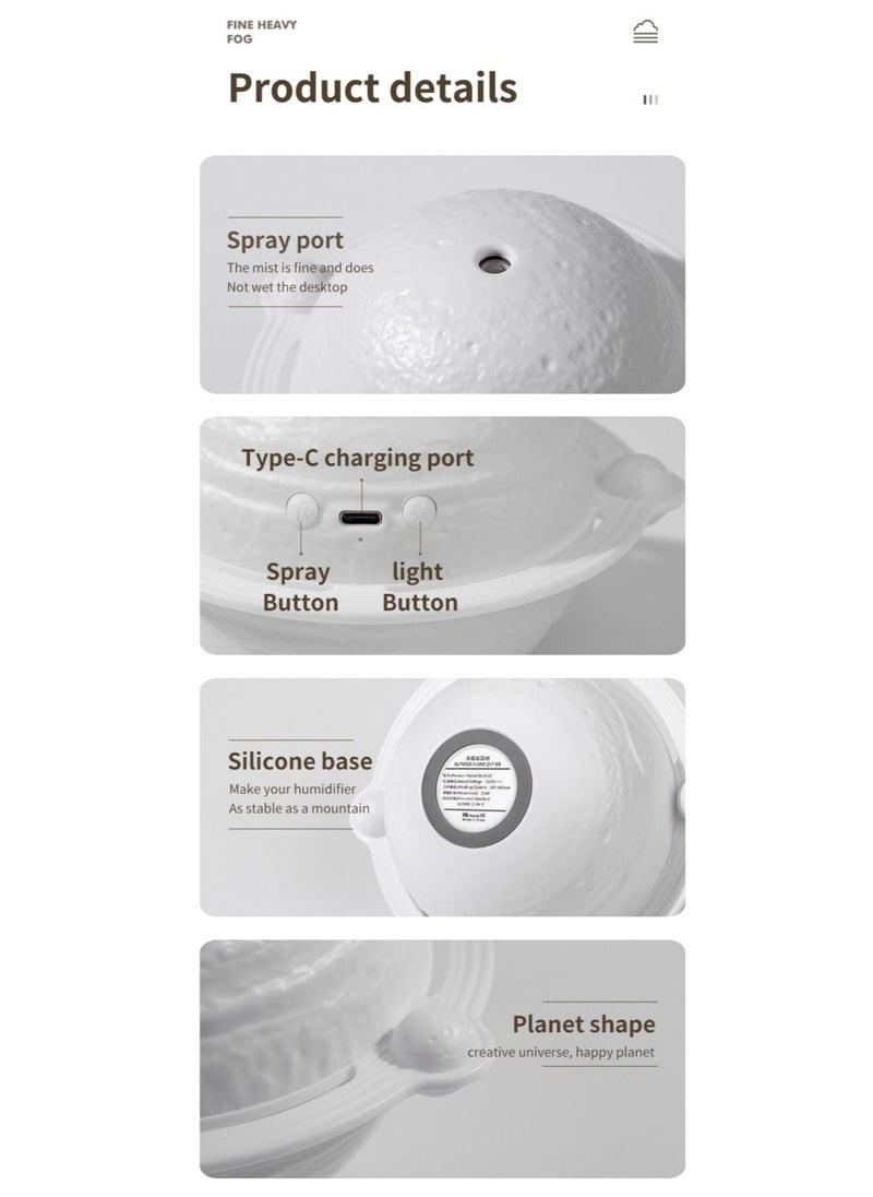 200ml Air Humidifier Mini Portable Aromatherapy Humidifiers Diffusers 3D Jupiter Essential Oil Diffuser USB With Night Light