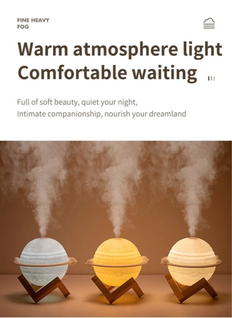 200ml Air Humidifier Mini Portable Aromatherapy Humidifiers Diffusers 3D Jupiter Essential Oil Diffuser USB With Night Light