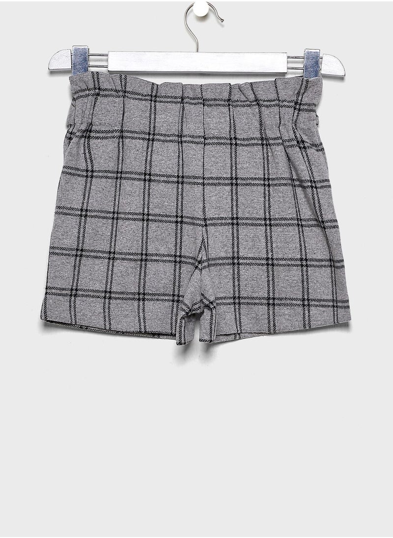MANGO - Kids Knotted Checked Shorts - Image 1