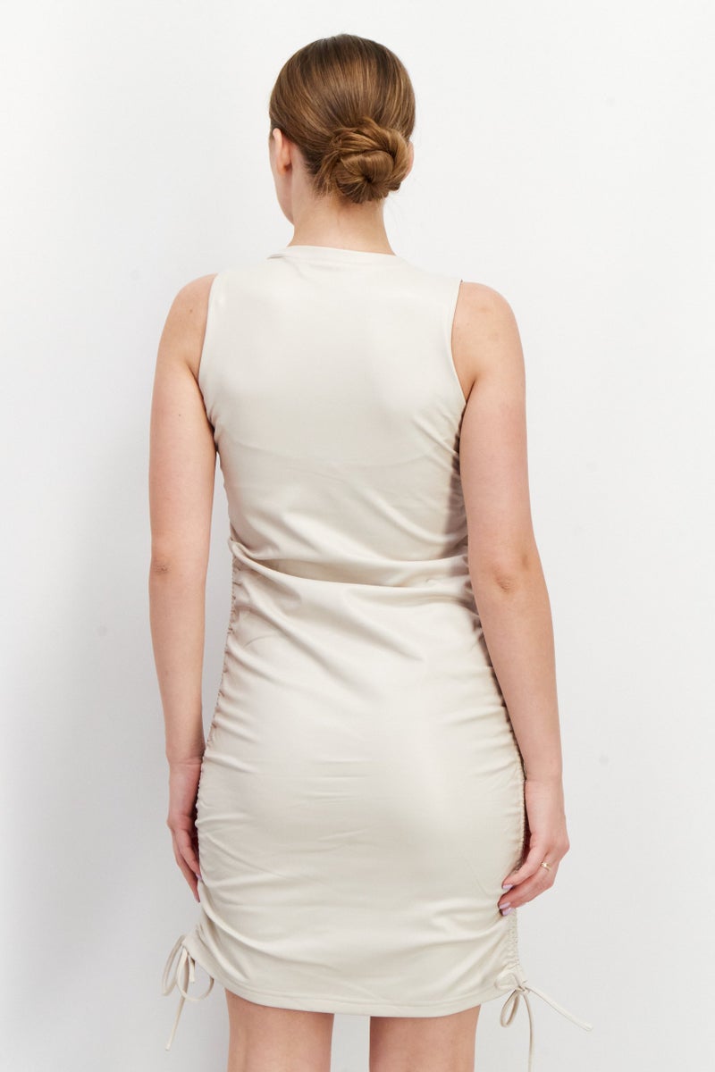 STEVE MADDEN فستان ميني بدون أكمام للنساء كينسلي، عظمى - Image 4