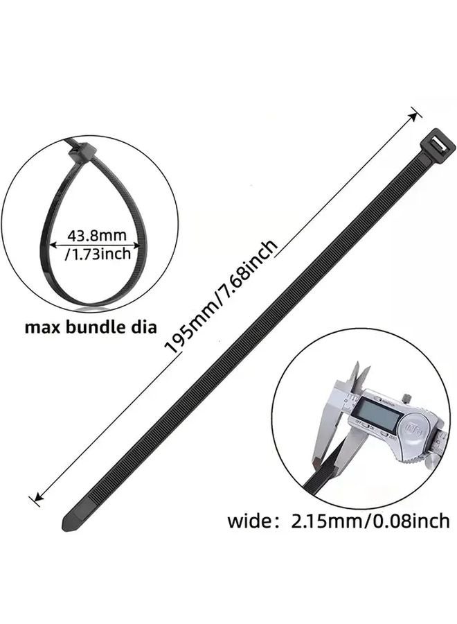 1000pcs Black Heavy Duty Nylon Plastic Cable Ties 8 Inch Self Locking Zip Lock Bands - Image 4