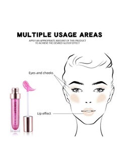 Gecomo Colorful Explosive Pearlescent Lip Gloss 3D Multifunctional Fine Glitter Chameleon Lip Gloss Polarized Diamond Makeup,Magic Big Brush Color Changing Lip Oil(104# Purple Flash)  - Image 1