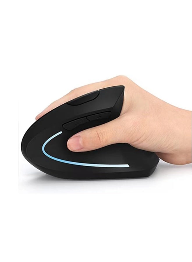 ماوس بصري لاسلكي عمودي مريح بتردد 2.4 جيجا هرتز، متوافق مع أنظمة ويندوز وماك، يعمل عبر منفذ USB، بدقة 800/1200/1600 نقطة في البوصة، مزود بخمسة أزرار. - Image 3