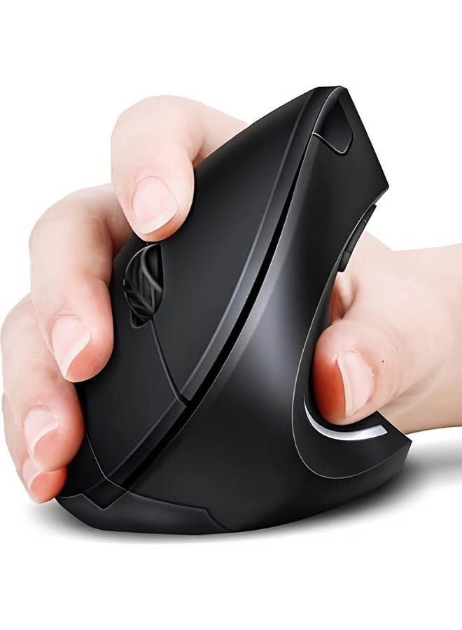 ماوس بصري لاسلكي عمودي مريح بتردد 2.4 جيجا هرتز، متوافق مع أنظمة ويندوز وماك، يعمل عبر منفذ USB، بدقة 800/1200/1600 نقطة في البوصة، مزود بخمسة أزرار. - Image 2