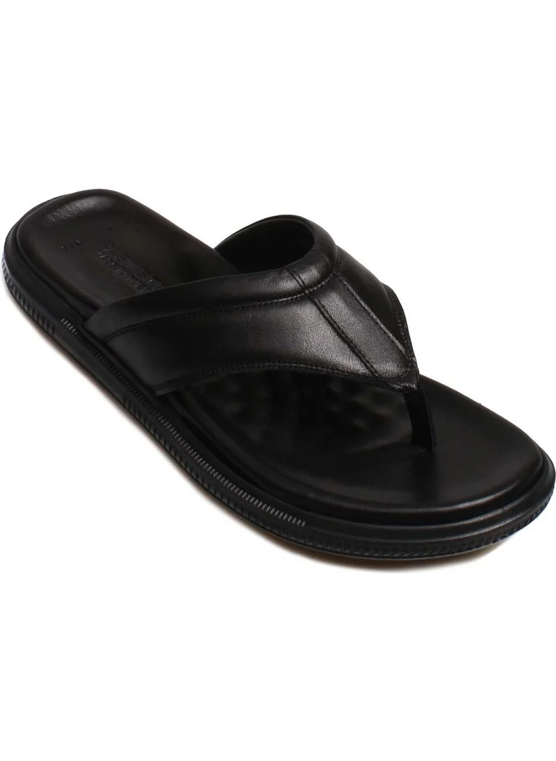 Fast Step Men's Genuine Leather Daily Comfortable Summer Beach Light Striped Flip Flops 018mag-316