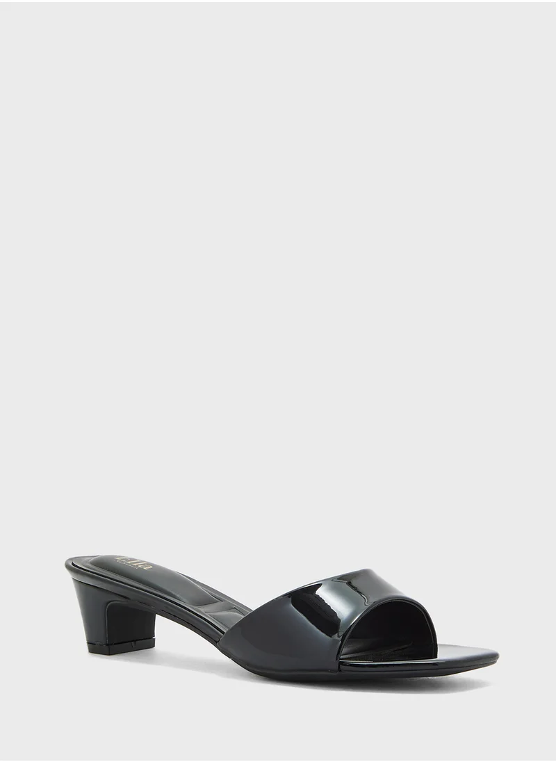 ELLA Patent Mule Heel Sandal