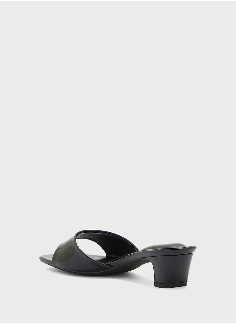 ELLA Patent Mule Heel Sandal