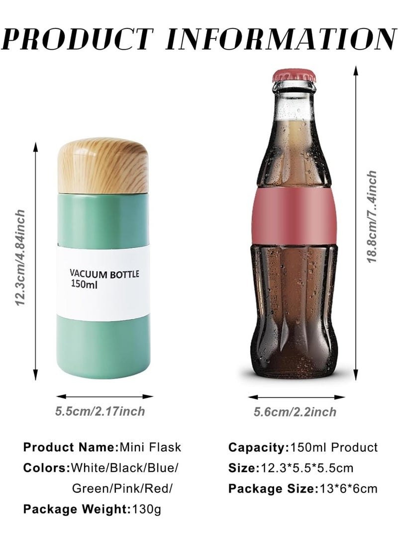 ترمس قهوة حراري 150 مل ستانلس ستيل بغطاء شكل خشب – حافظ للحرارة والبرودة - Image 2
