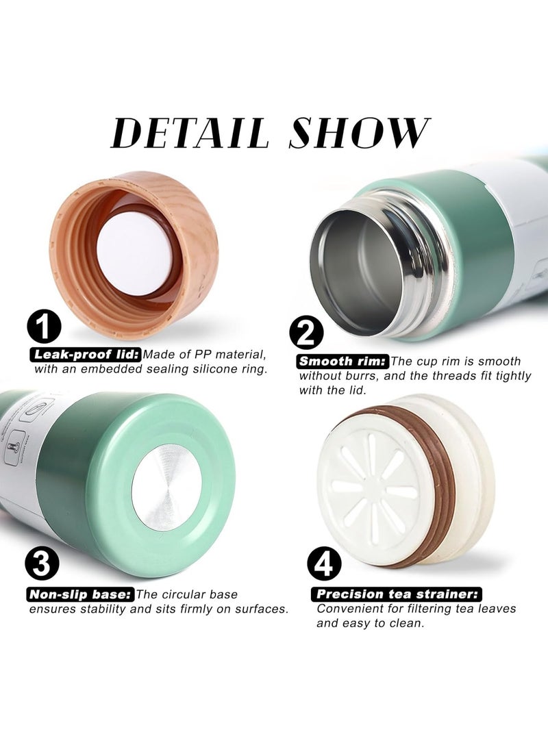 ترمس قهوة حراري 150 مل ستانلس ستيل بغطاء شكل خشب – حافظ للحرارة والبرودة - Image 4