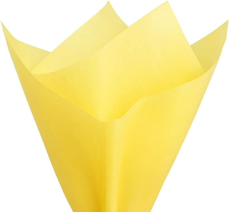 PMLAND Gift Wrapping Tissue Paper - Yellow Color - 20 Inches x 26 Inches 60 Sheets - Image 1
