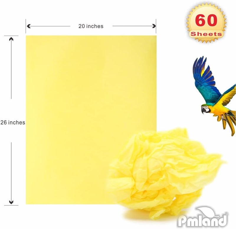 PMLAND Gift Wrapping Tissue Paper - Yellow Color - 20 Inches x 26 Inches 60 Sheets - Image 4