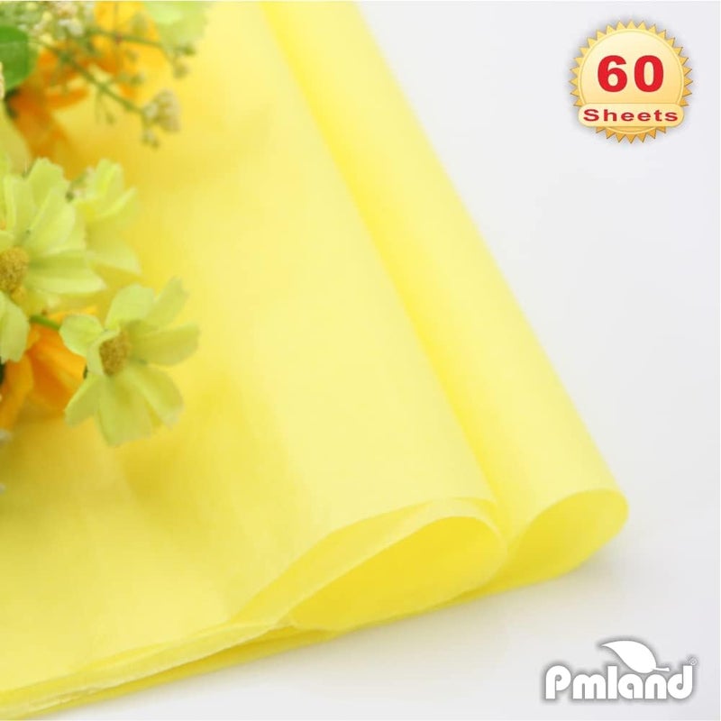 PMLAND Gift Wrapping Tissue Paper - Yellow Color - 20 Inches x 26 Inches 60 Sheets - Image 3