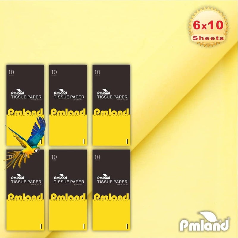 PMLAND Gift Wrapping Tissue Paper - Yellow Color - 20 Inches x 26 Inches 60 Sheets - Image 5