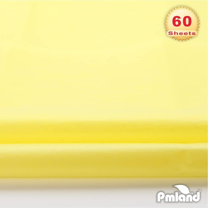 PMLAND Gift Wrapping Tissue Paper - Yellow Color - 20 Inches x 26 Inches 60 Sheets - Image 2