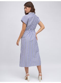 Dennis Lingo Blue Dress for Women - 100% Cotton, Regular Fit  - Image 3