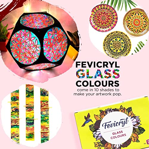 Pidilite Fevicryl Glass Colours, 10 Shades - Image 2
