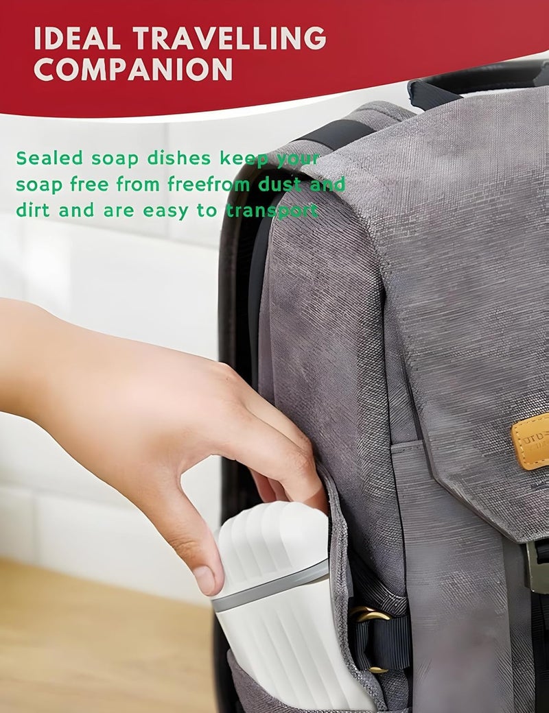 Boniry 2 PCS Travel Soap Holder - Portable Soap Dish for Home, Outdoor Hiking, and Camping - Compact and Durable Plastic Travel Soap Box - Soap Case Ideal for Travel Accessories (White) - Image 5