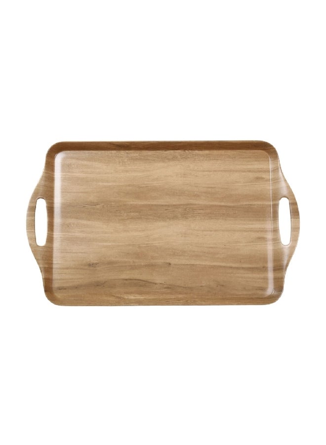 Felli Modern and Elegant Design Melamine Rectangular Serving Tray with Handle Brown 2.5 x 26 x 42.5 cm Y1K150024-PK044