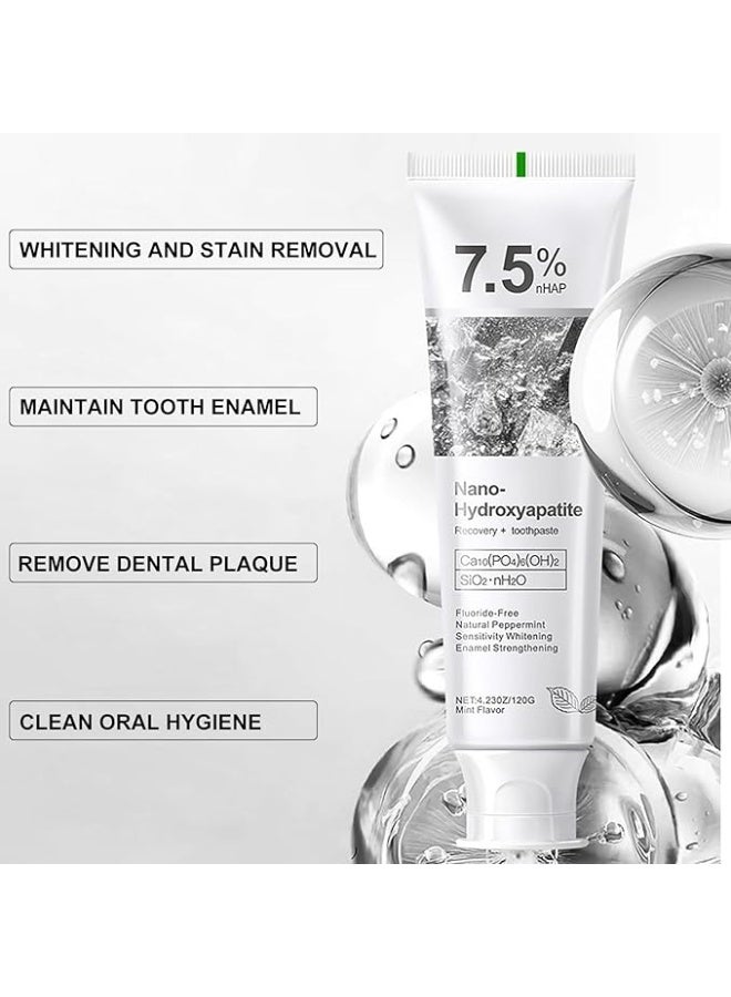 ORALHOE 7.5% Hydroxyapatite Toothpaste for Advanced Enamel Protection,Appropriate for Sensitive Teeth,Gentle and Effective Formula,Fresh Mint - Image 5