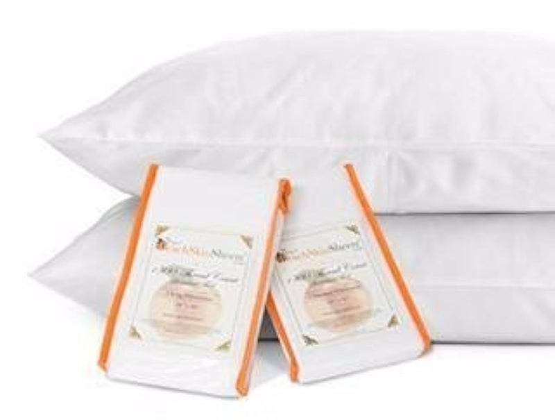 PeachSkinSheets PeachSkinSheets Night Sweats The Original 1500tc Soft Standard Pillowcase Set Beach Blue 