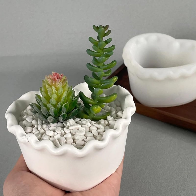 Anktily Small Size Round Concrete Flower Pot Silicone Mold Eggshell Succulent Planter Vase Candle Cup Storage Jar Mold Epoxy Resin Plaster Cement Clay  Mould - Image 2
