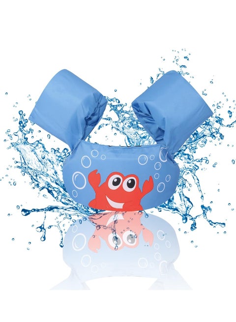 Kids Swim Vest with Arm Bands, Toddler Swimming Float Vest, Adjustable Training Jacket for Ages 2-6, 22-58 lbs, Ideal for Pool, Beach, and Swim Lessons