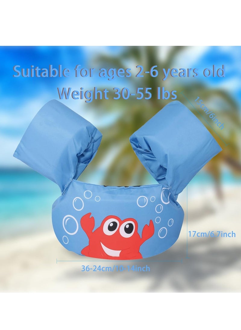 Kids Swim Vest with Arm Bands, Toddler Swimming Float Vest, Adjustable Training Jacket for Ages 2-6, 22-58 lbs, Ideal for Pool, Beach, and Swim Lessons