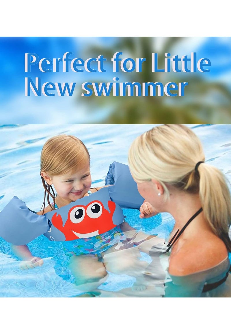 Kids Swim Vest with Arm Bands, Toddler Swimming Float Vest, Adjustable Training Jacket for Ages 2-6, 22-58 lbs, Ideal for Pool, Beach, and Swim Lessons