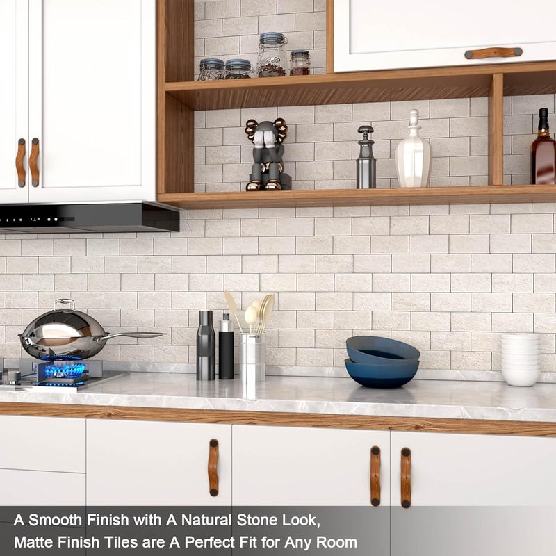 Be nice Peel and Stick Backsplash for Kitchen,Bathroom Wall Backsplash Tile Peel and Stick Shower Tiles Waterproof(5sheets,Rustic Beige) - Image 3