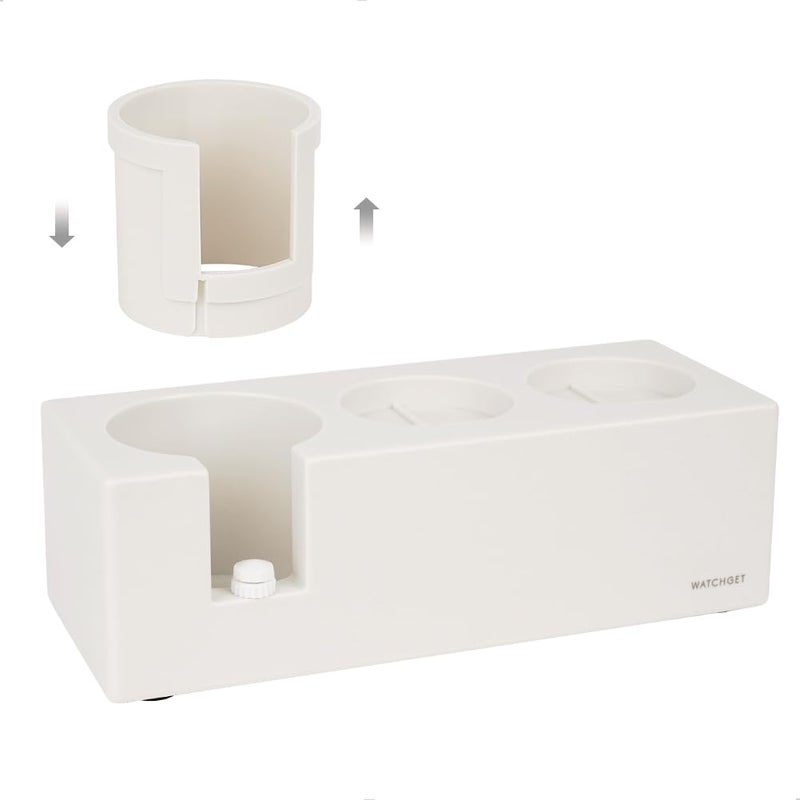 watchget 3in1 Espresso Tamping Station Sturdy and Lightweight ABS Plastic Coffee Tool Organizer for 5158mm Portafilter Tamper Distributor with AntiSlip Base Warm White